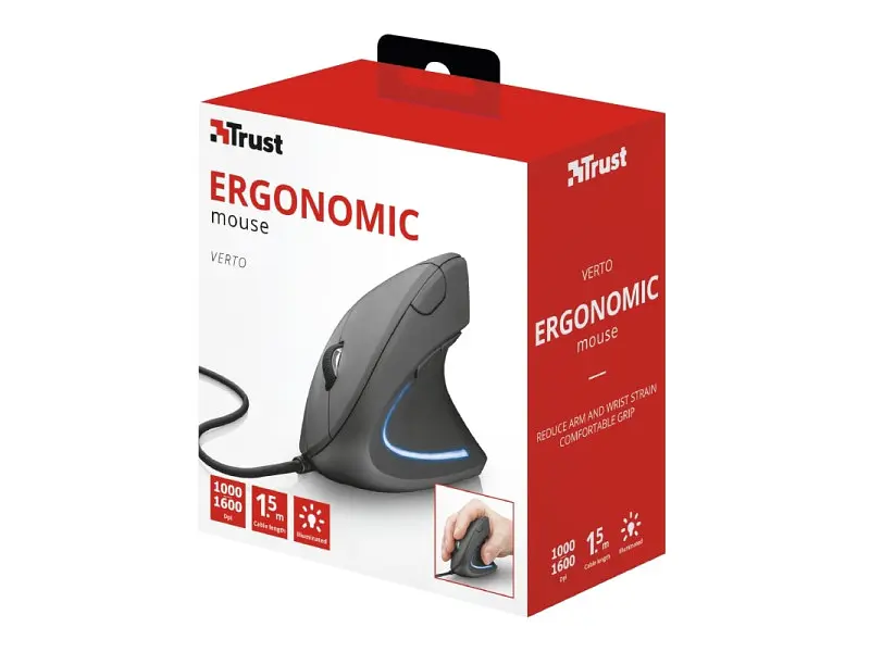 Миша Trust Verto Ergonomic Mouse (22885) Black USB - фото 6