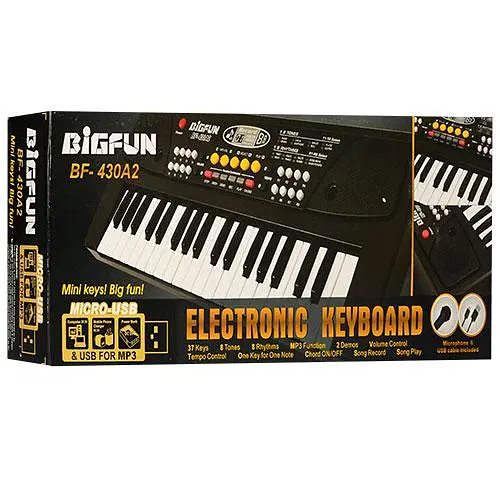 Дитячий синтезатор Піаніно електронне з мікрофоном BIGFUN ELECTRONIC KEYBOARD BF-430A2 - фото 4