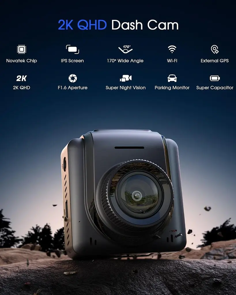 Відеореєстратор Avylet A1/ 2К / 170° / GPS / Wi-Fi / Чорний - фото 7