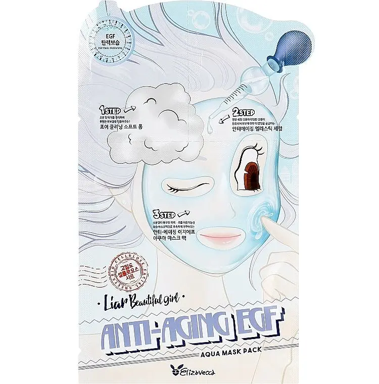 Триступенева антивікова маска 25 мл Elizavecca Anti Aging Egf Aqua Mask - фото 2