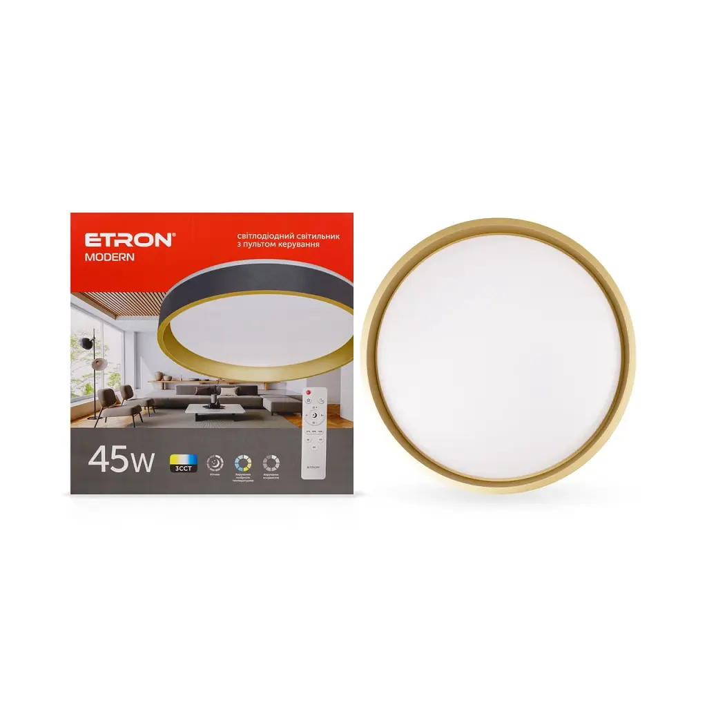 Світлодіодний світильник Smart MODERN 1-ESP-2004 45W Gold&Black IP20 ETRON - фото 2