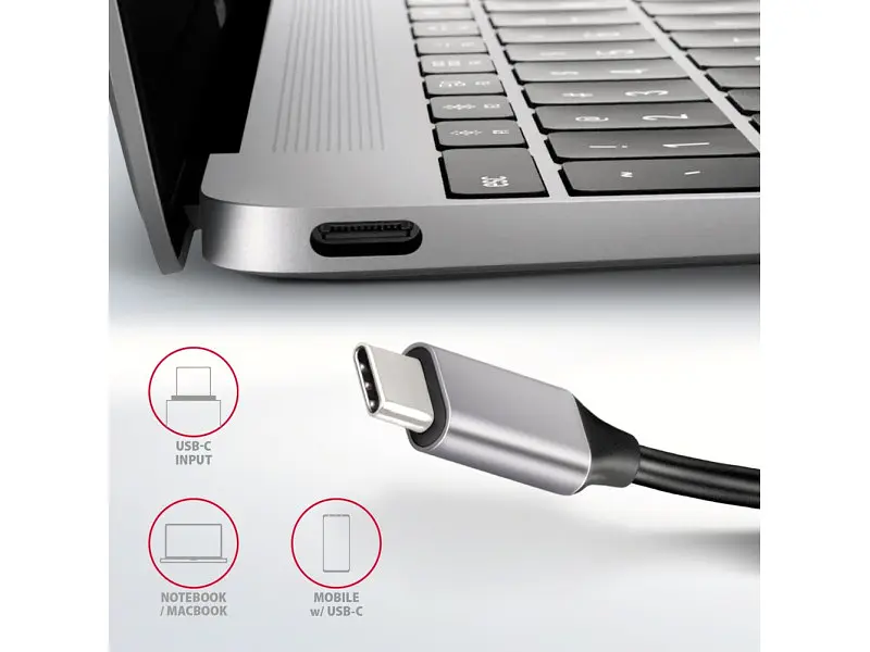 USB-хаб AXAGON USB-C 6 in1 0.2м (HMC-6H4A) - фото 3