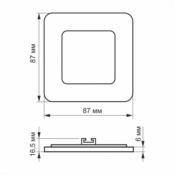 LED світильник вбудований квадрат VIDEX 3W 5000K - фото 3