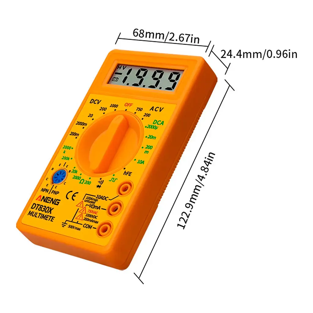 Цифровий мультиметр ANENG AN-DT830X, V, A, R, C, функція hFE (AN-DT830X) - фото 3