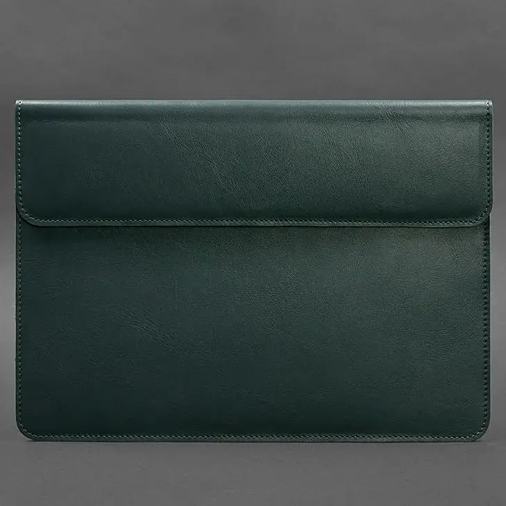 Шкіряний чохол-конверт BlankNote на магнітах для MacBook 15 дюймів Зелений - фото 4
