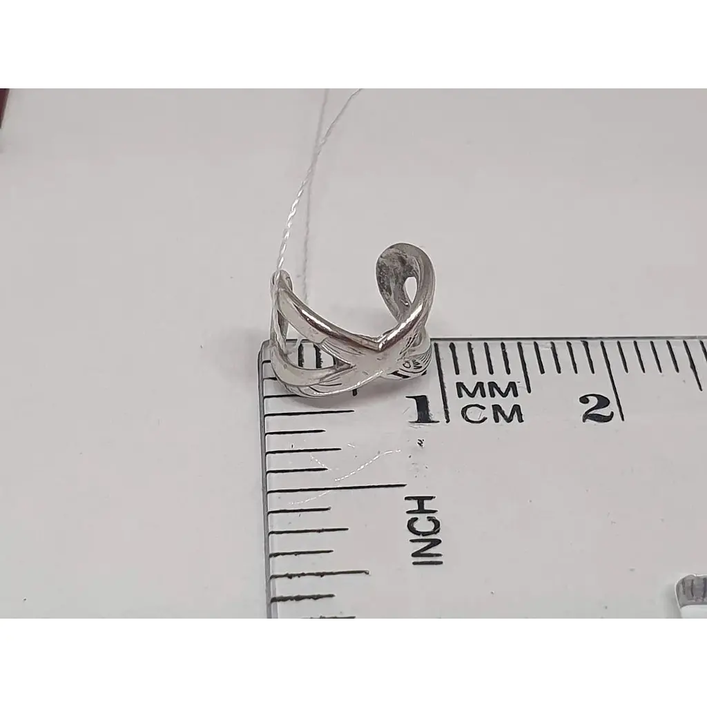 Срібна сережка-кафф Астор на хелікс. 9132458Р - фото 4