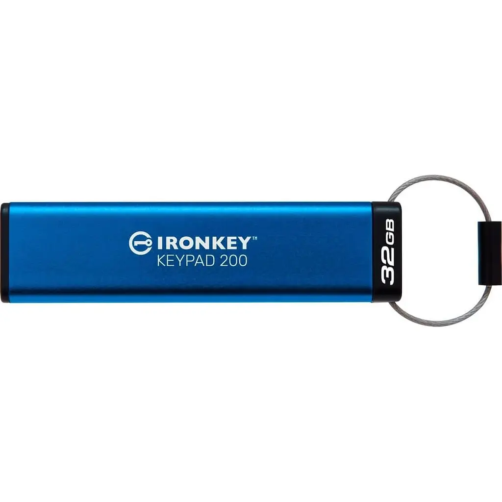 Флеш-накопичувач USB3.2 32GB Kingston IronKey Keypad 200 Type-A Blue (IKKP200/32GB) - фото 2