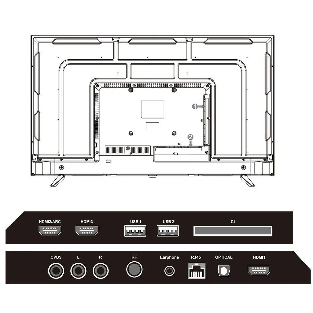 ТБ 55 Mystery MTV-5560UDT2 4K/Android 11/DVB-T2/2xUSB 2.0/3хHDMI/CI-слот/Wi-Fi/Чорний - фото 3