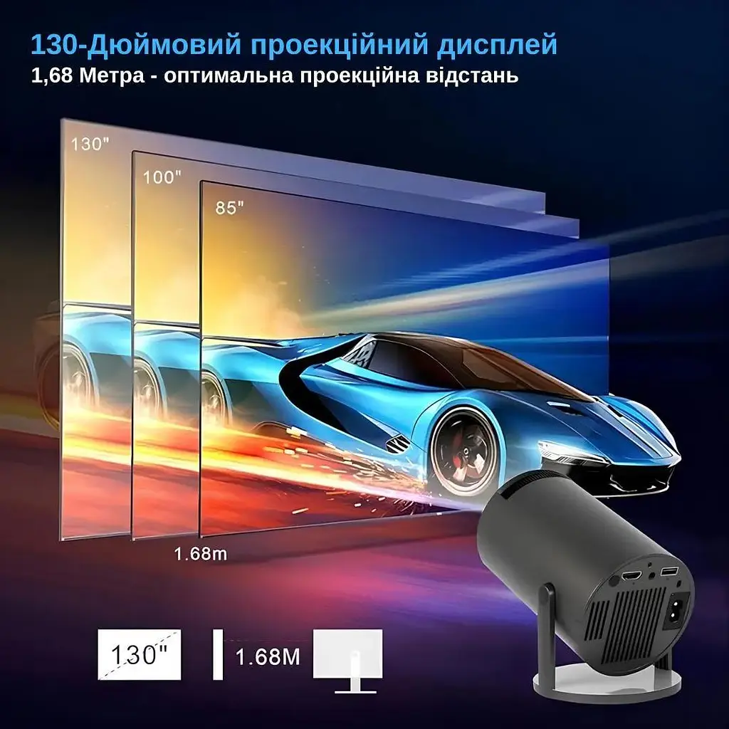 Проектор XON SmartView X-Core 1280x720P, 4K, Wi-Fi, Android, 5200Lm (XVPC1207AB 5576) Чорний - фото 7