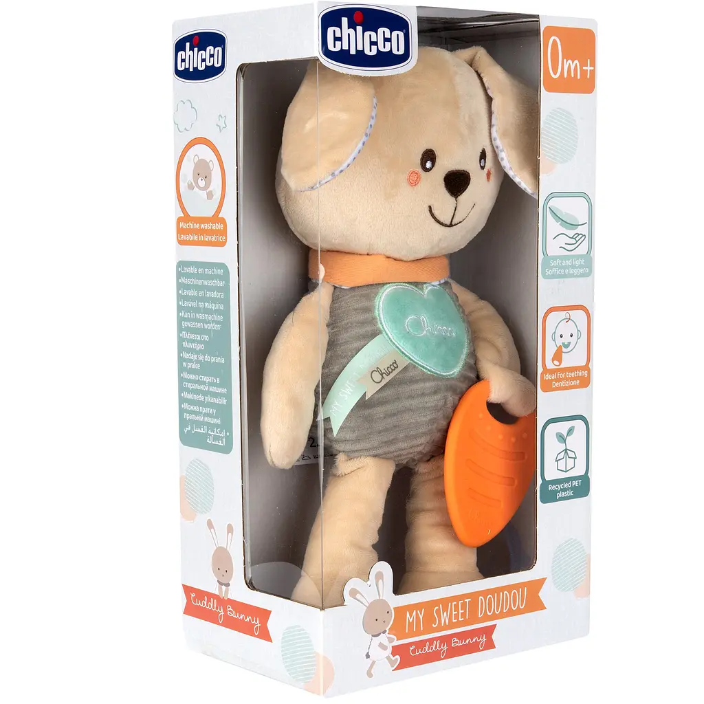 М'яка іграшка з прорізувачем Chicco Зайченя DouDou для обіймів, 30х12х10 см (11467.00) - фото 6