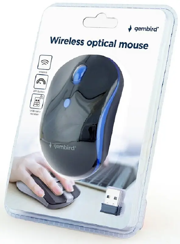 Миша Gembird MUSW-4B-03-B Black/Blue USB - фото 3