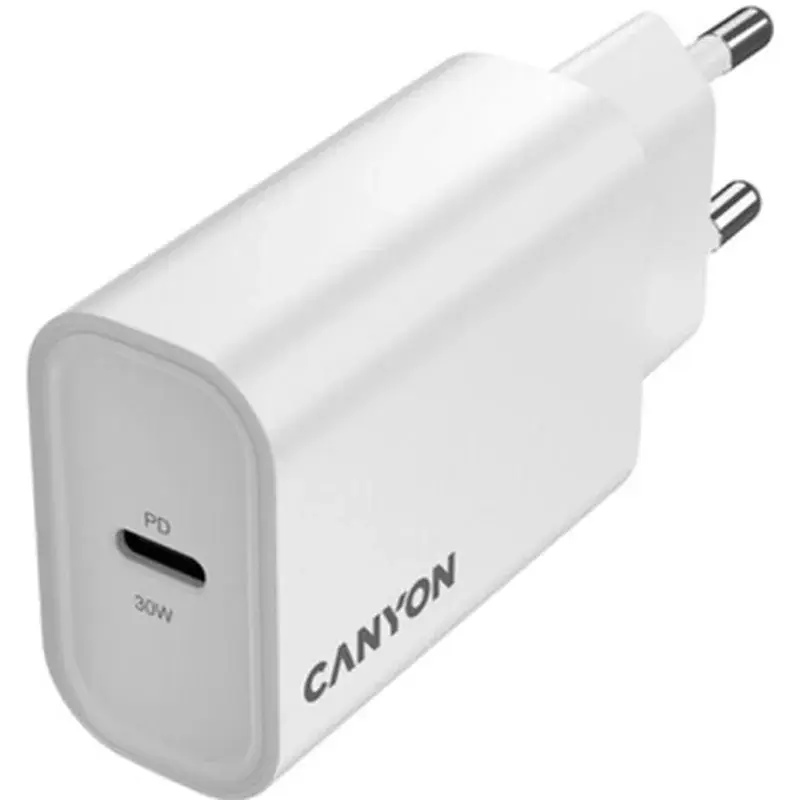 Зарядний пристрій Canyon 30CL OnCharge USB-C PD30W White (CNE-CHA30CLW) - фото 4