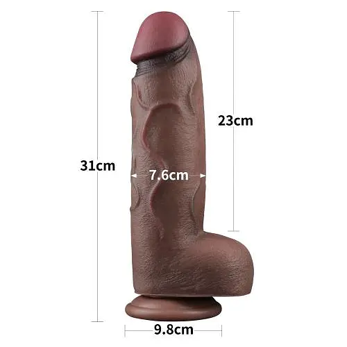 Фалоімітатор - Dual-Layered Silicone Cock XXL 12" Brown - фото 2