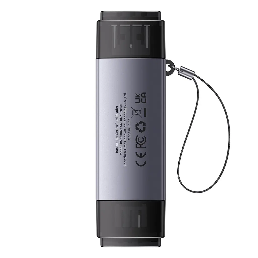 Кардрідер Baseus Airjoy USB-A & USB-C to SD/TF Grey (WKQX060113) [83622] - фото 5