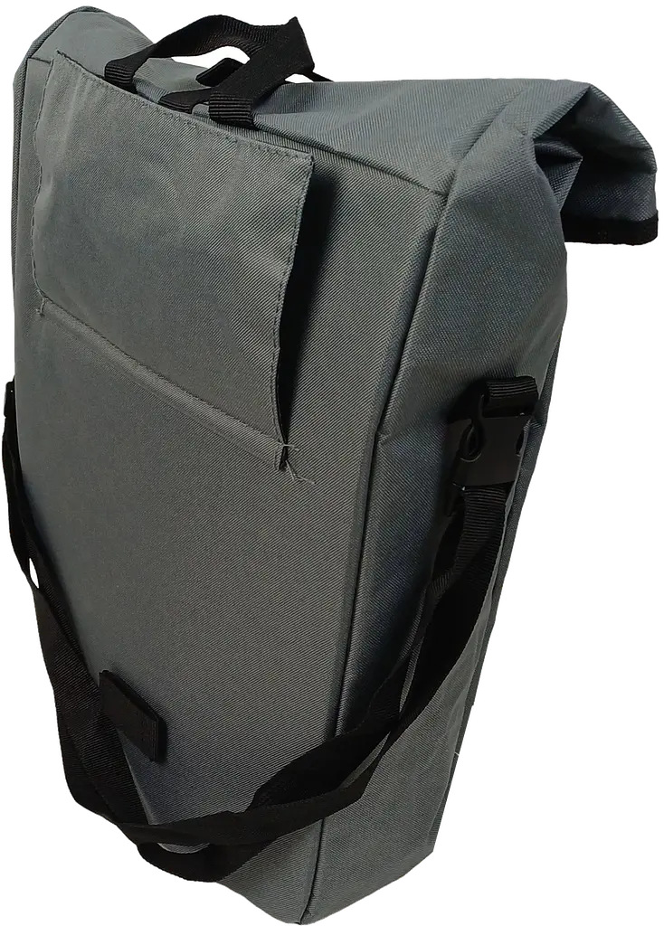 Велосумка вертикальна на багажник Bikemate 22 л, сіра, з дощовиком, вологозахищена - фото 5