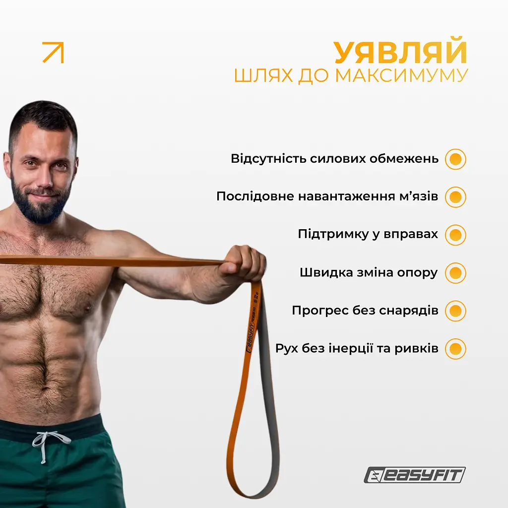 Набір двошарових резинок для підтягування EasyFit Premium 2-63 кг (5 шт) - фото 2