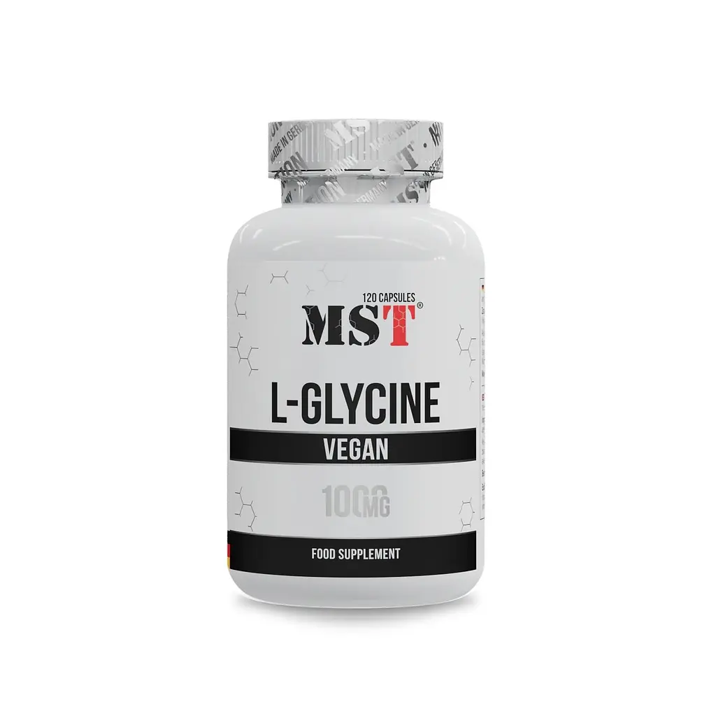 Гліцин MST Nutrition Glycine 1000 mg, 120 капсул для підтримки нервової системи