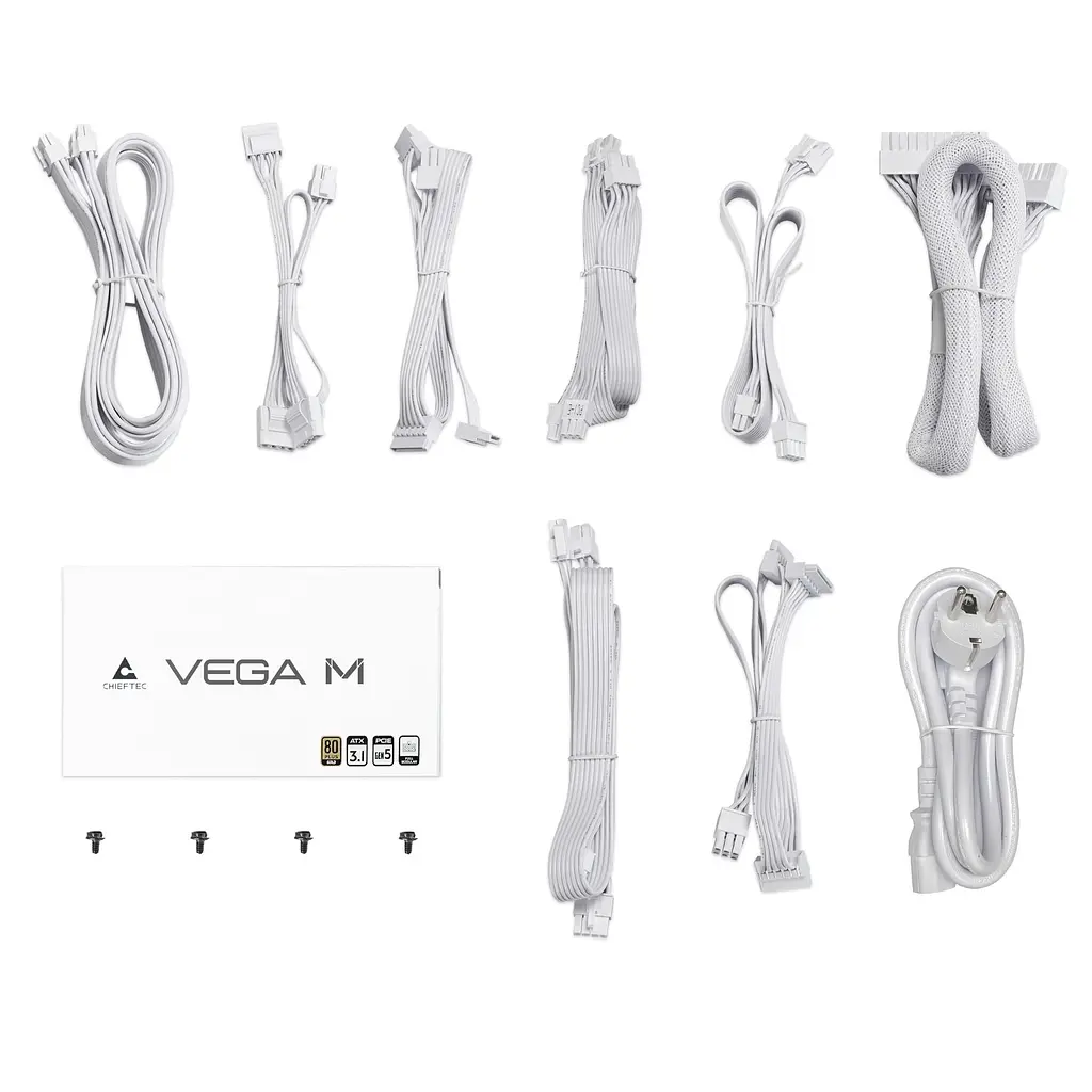 Блок живлення Chieftec Vega M 750W ATX 3.1 80+ Gold (PPG-750-CW) White - фото 6