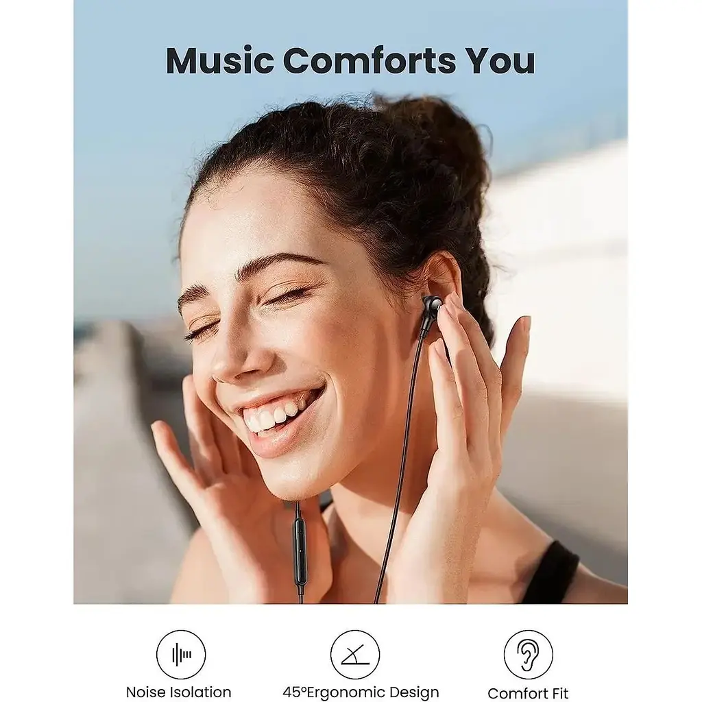 Наушники проводные Ugreen EP103 для iPhone In-Ear Earphones Lightning Connector черные (30631) - фото 7