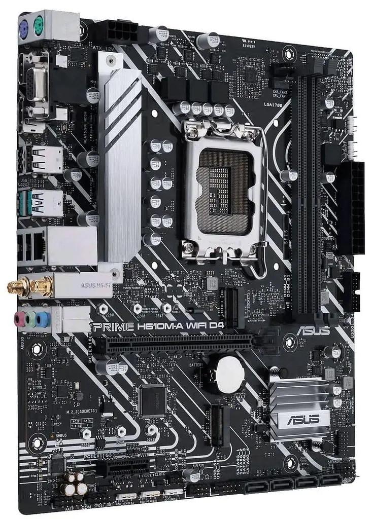 Материнська плата ASUS PRIME H610M-A WiFi (PRIME H610M-A WIFI) (Socket 1700, Intel H610, Micro-ATX) - фото 2
