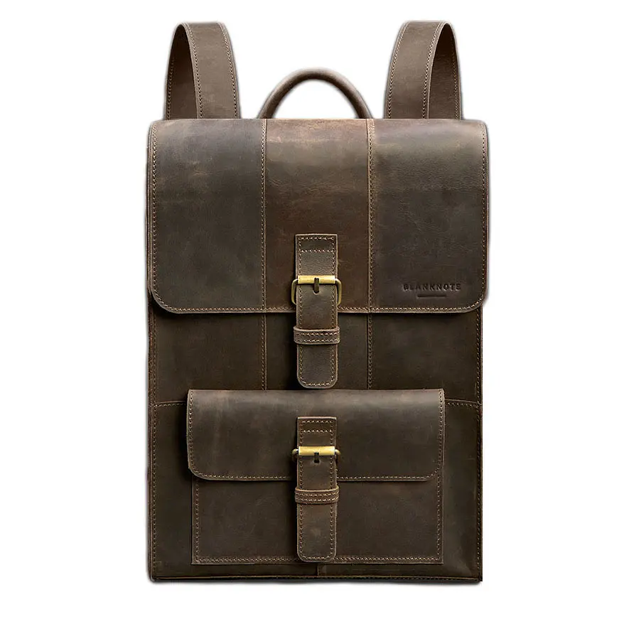 Шкіряний рюкзак Brit темно-коричневий Crazy Horse - фото 8