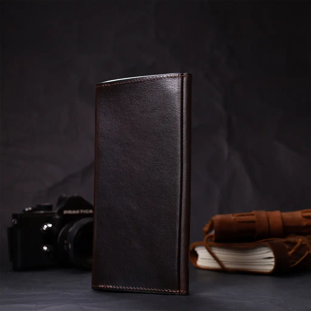 Кожаный мужской кошелек Grande Pelle 10.5х20.3х2.5 см acs0026945 - фото 8