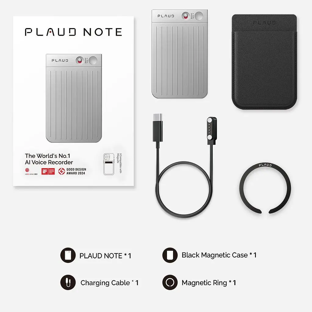 Диктофон Plaud Note ChatGPT Empowered AI Voice Recorder Silver [141651] - фото 8