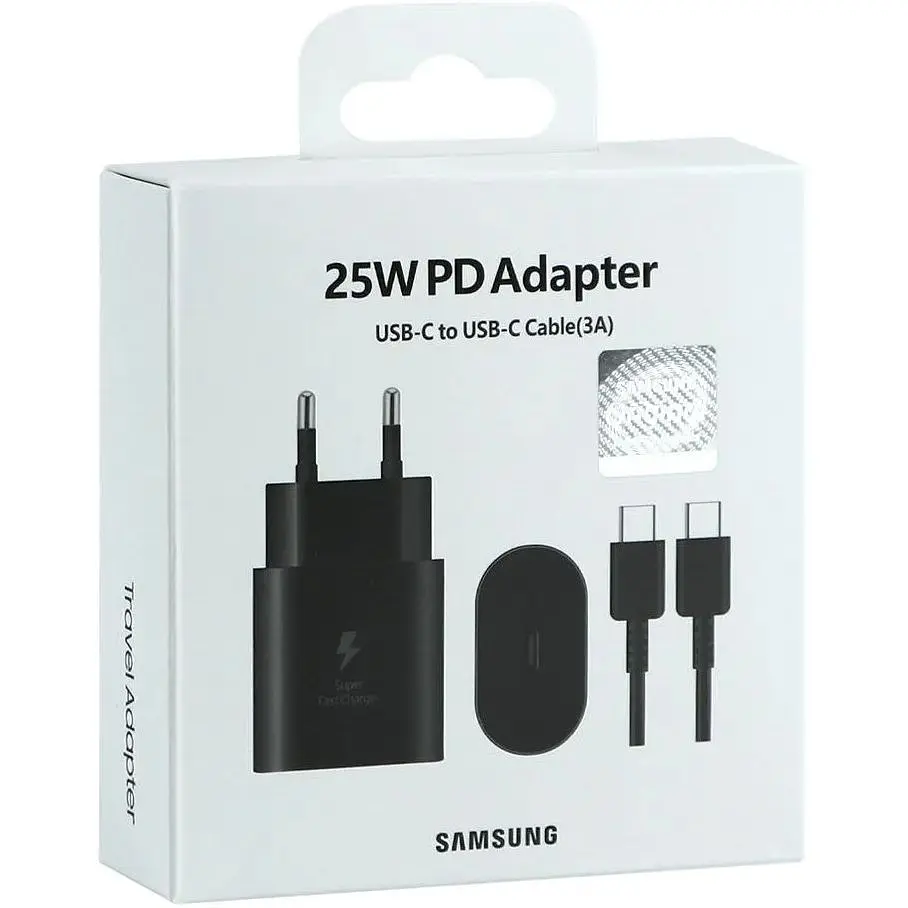 Зарядний комплект Samsung EP-TA800B USB Type-C PD 3.0 PPS Max 25W S20 A53 A73 A33 A13 Black - фото 2