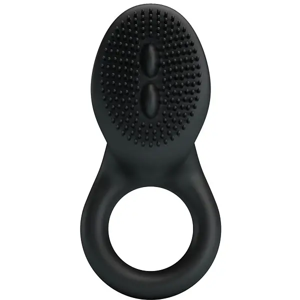Віброкільце зі стимулятором із язичками Pretty Love LyBaile Cobra Penis Ring Vibrating Black, 5.1х2.6 см (чорний) - фото 2
