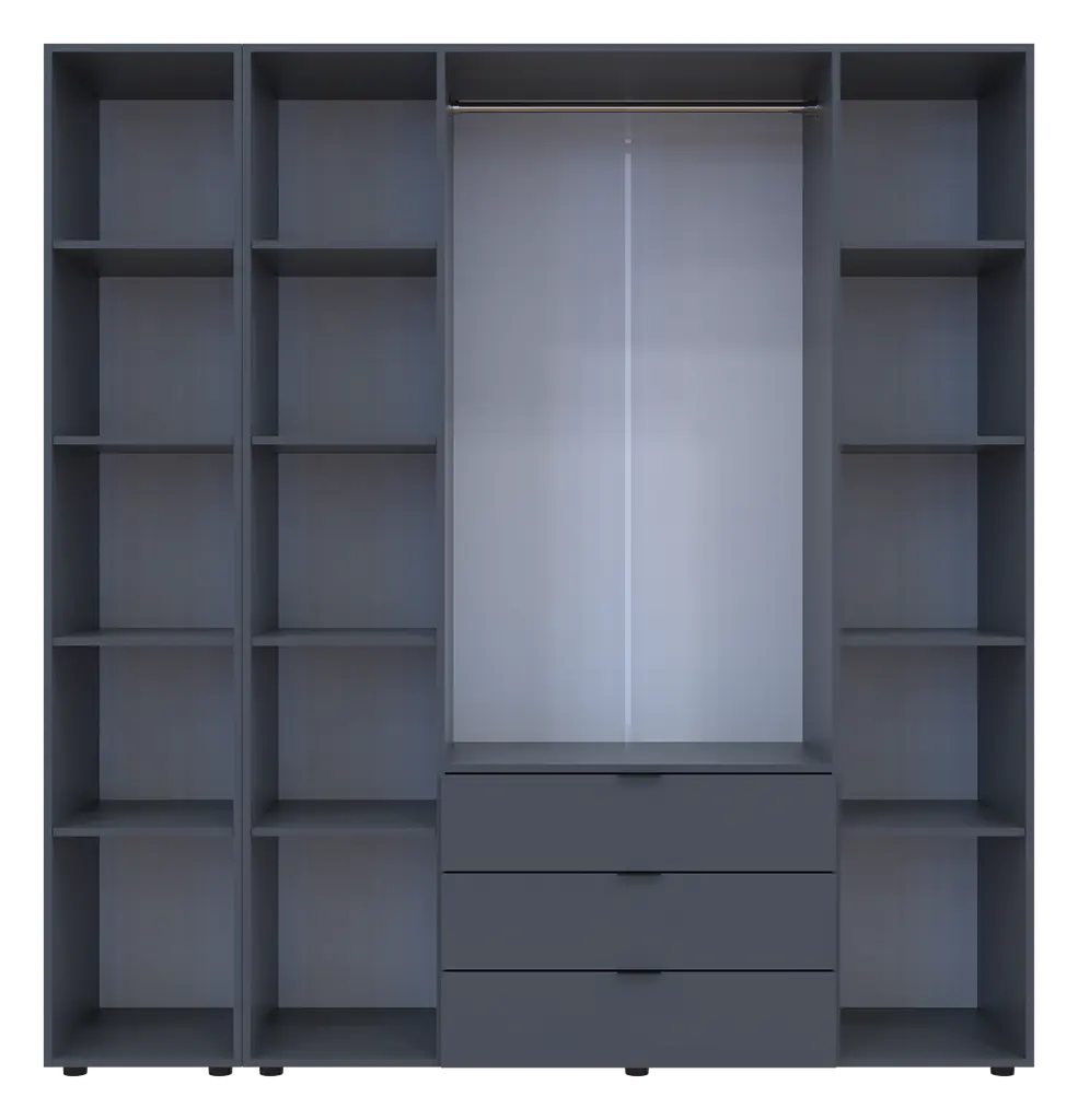 Шафа для одягу Doros Гелар Графіт 4ДСП/Дзеркало 194х49.5х203.4 (42002161) - фото 4