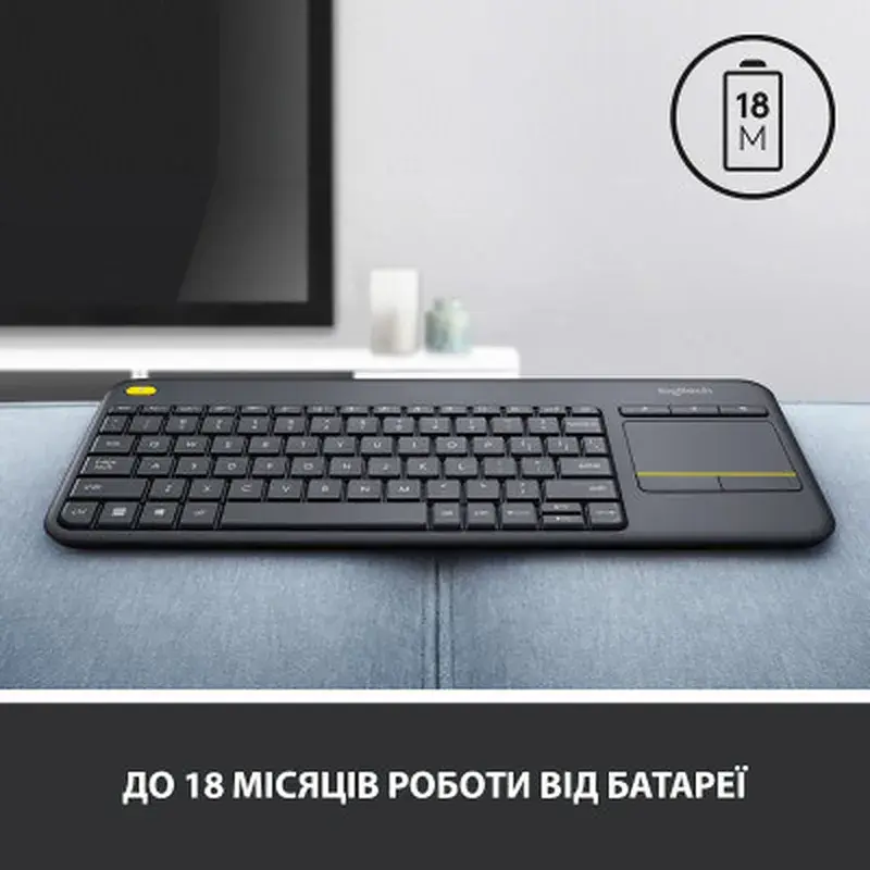 Клавіатура Logitech K400 Plus Touch Wireless UA Black (920-007145) - фото 7