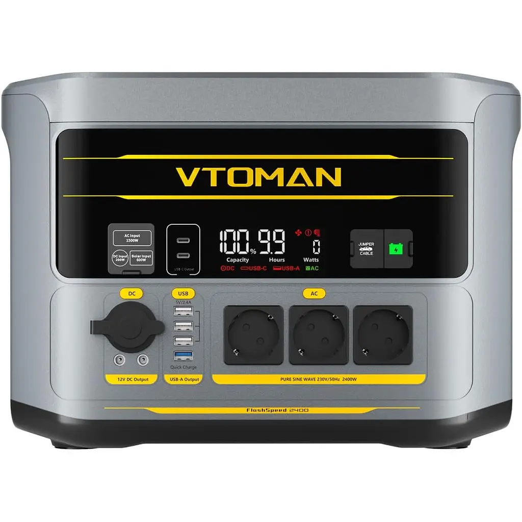 Портативна зарядна станція Vtoman FlashSpeed 2400 LiFePO4, 1408 Вт/ч 2400 Вт (FlashSpeed 2400) - фото 3