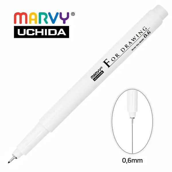 Лінер Marvy for Drawing 0.6 мм чорний 4600-S