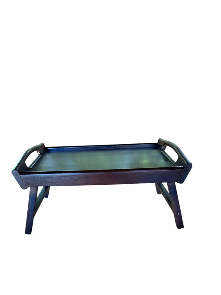 Складаний кавовий столик для сніданку в ліжко чорний 42×28×17 см №3 - фото 9
