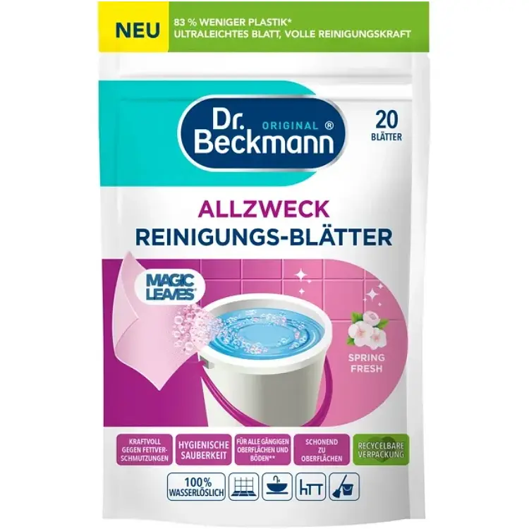 Розчинна серветка для прибирання Dr. Beckmann Magic Leaves Весняна свіжість 20 шт.