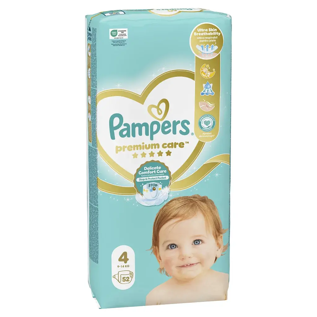 Підгузки Pampers Premium Care Maxi Розмір 4 (9-14 кг) 52 (4015400278818) - фото 2