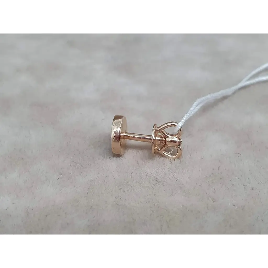 Золотая моносерьга-пуссета Favoritum с эмалью. 210103/1 - фото 3