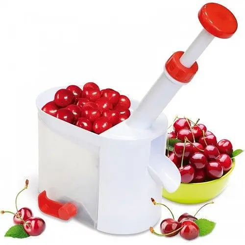 Пристрій для видалення кісточок Cherry Cleaner, білий, пластиковий, із контейнером - фото 2