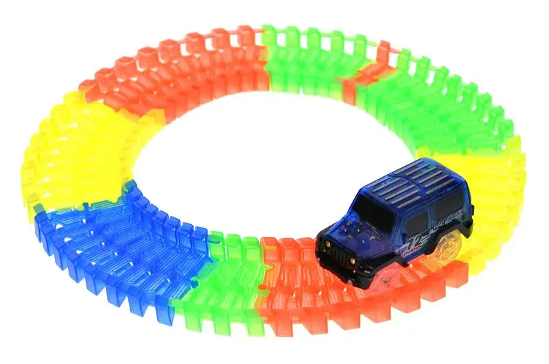 Дитячий гоночний трек з машинкою Translucent Track Car 7210 на блістері р.24х17х6см - фото 2