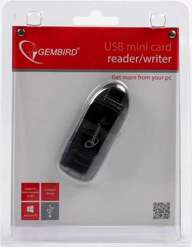 Картридер зовнішній Gembird FD2-SD-1 USB 2.0 (SD/MMC/RS-MMC) - фото 3