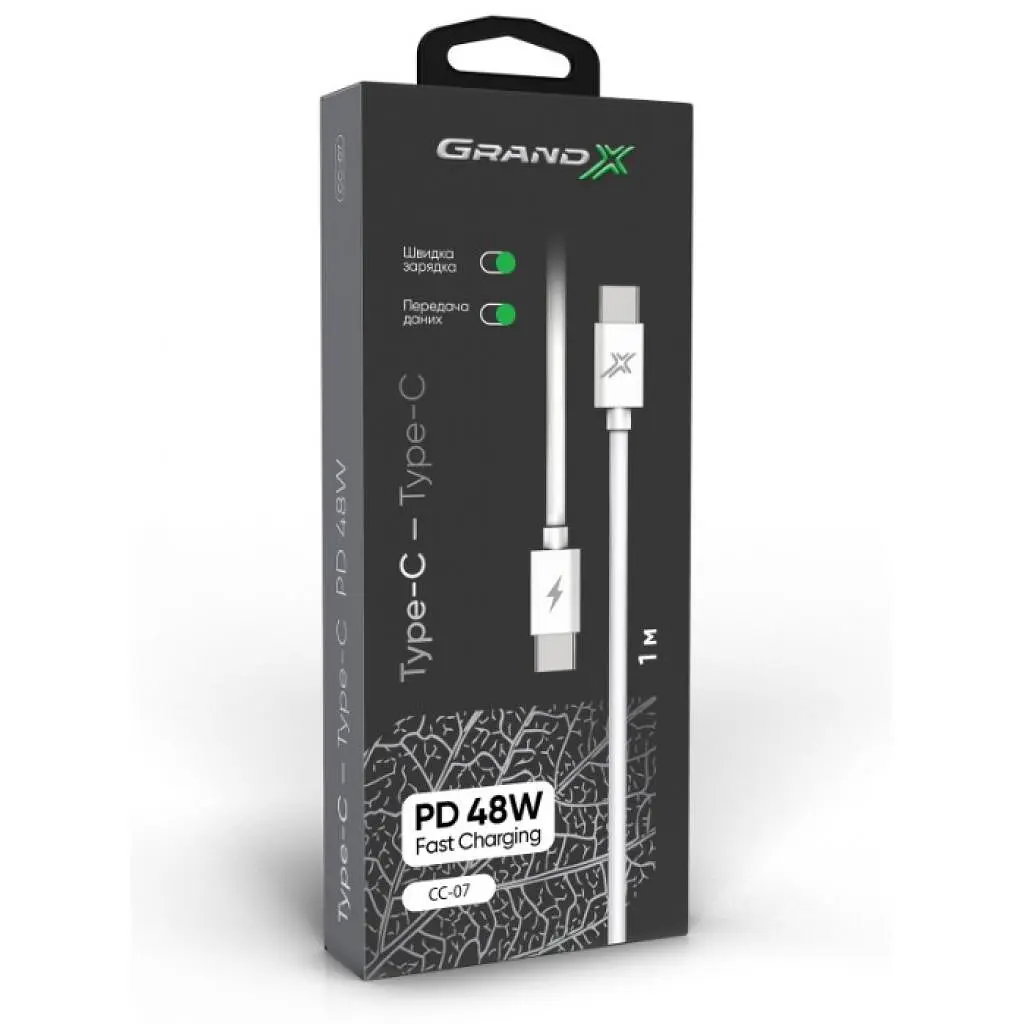 Дата кабель USB-C to USB-C Grand-X (CC-07) - фото 3