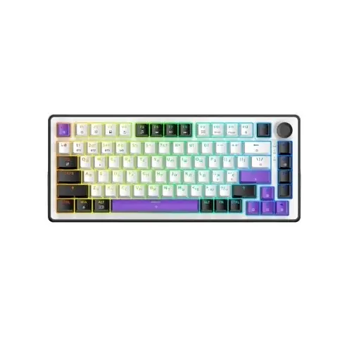 Клавіатура бездротова Hellyberry HK75, White/Violet, Bluetooth / USB 2.4GHz / USB, механічна Hator teh0028280 - фото 2
