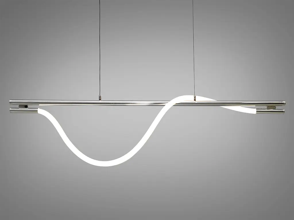 Сучасна світлодіодна люстра в кабінет з серії "Роуплайт", 32W, хром - фото 4