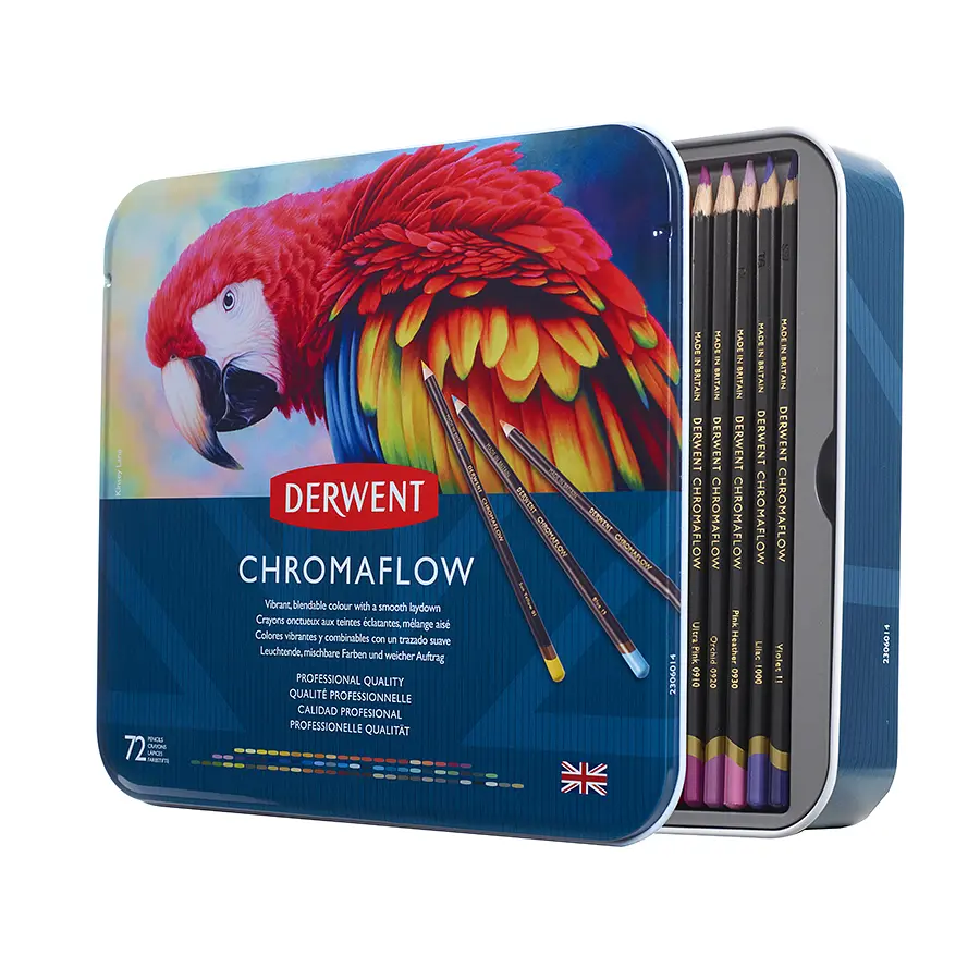 Набір кольорових олівців Chromaflow 72 шт. мет. коробка Derwent (5028252627535) - фото 11