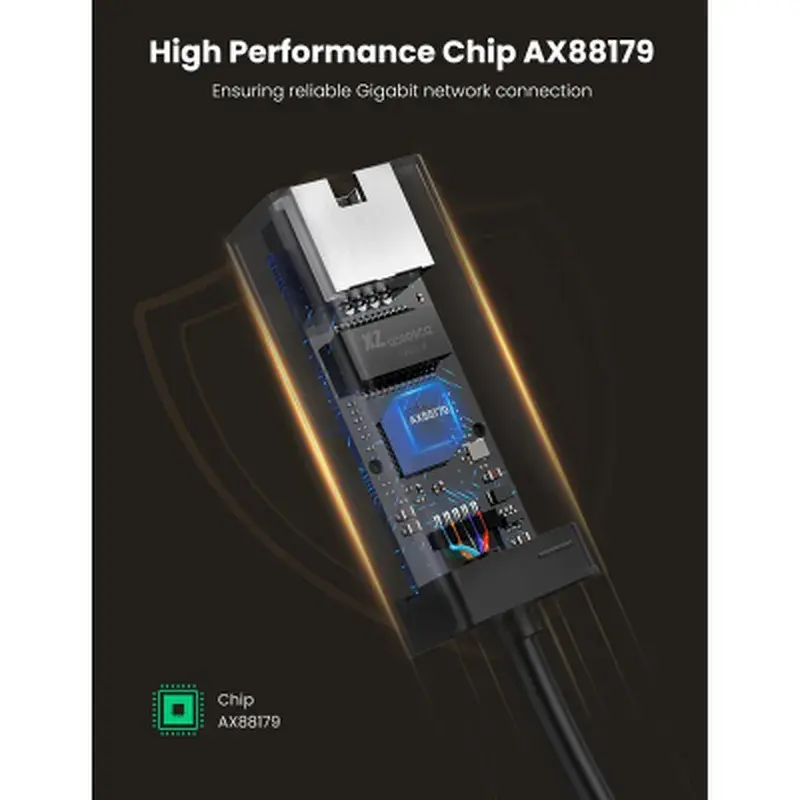 Перехідник USB 3.0 AM to RJ45 Ethernet 1000Mbps CR111 Black Ugreen (20256) - фото 4