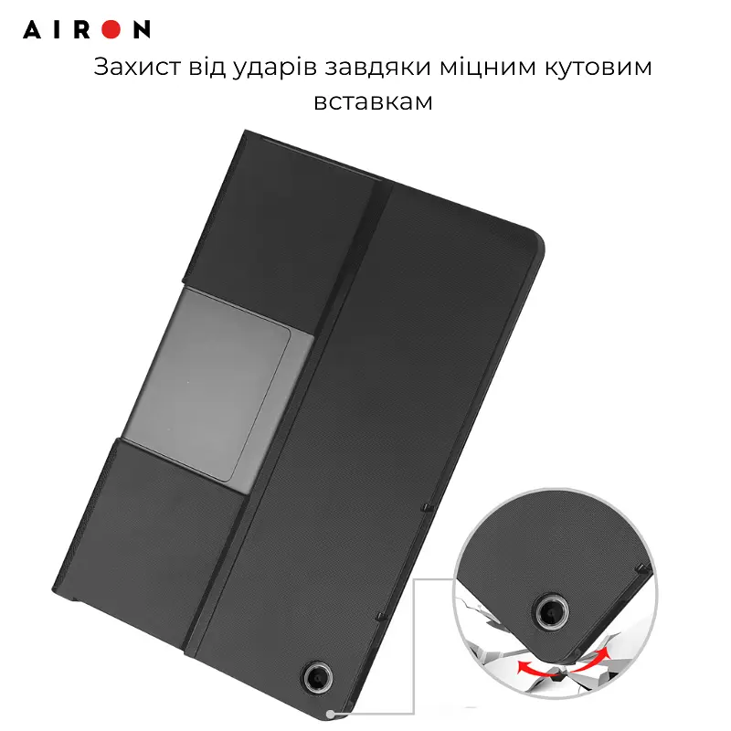 Чехол AIRON Premium для Lenovo Tab Plus 2024 11.5 с защитной пленкой и салфеткой Black - фото 6