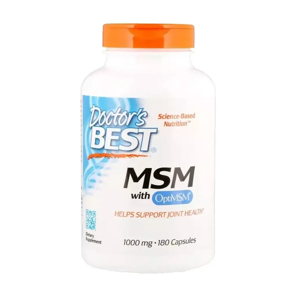 Витамин Doctor's Best Метилсульфонилметан, МСМ, MSM with OptiMSM, 1000 мг, 180 ка (DRB-00064)