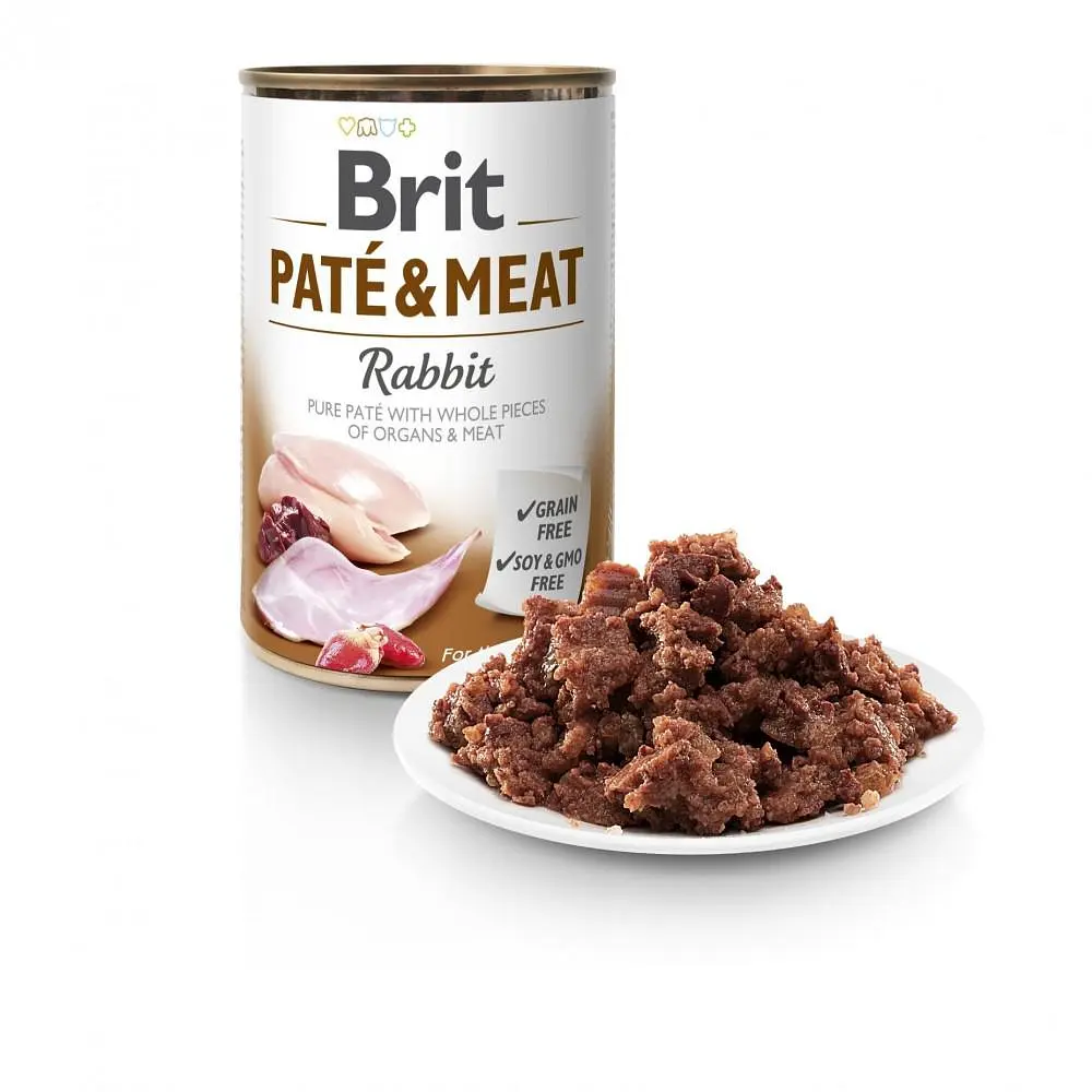 Вологий корм для собак Brit Pate & Meat Rabbit 0,4 кг (курка та кролик) - фото 2