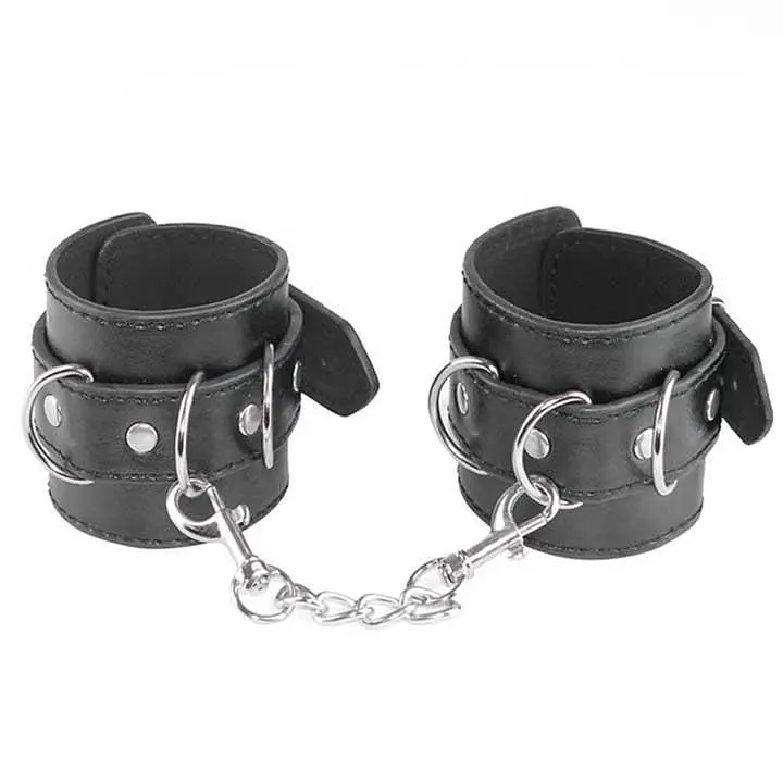 Наручники элегантные кожаные BDSM очарование и контроль One size Черный K000315 - фото 3
