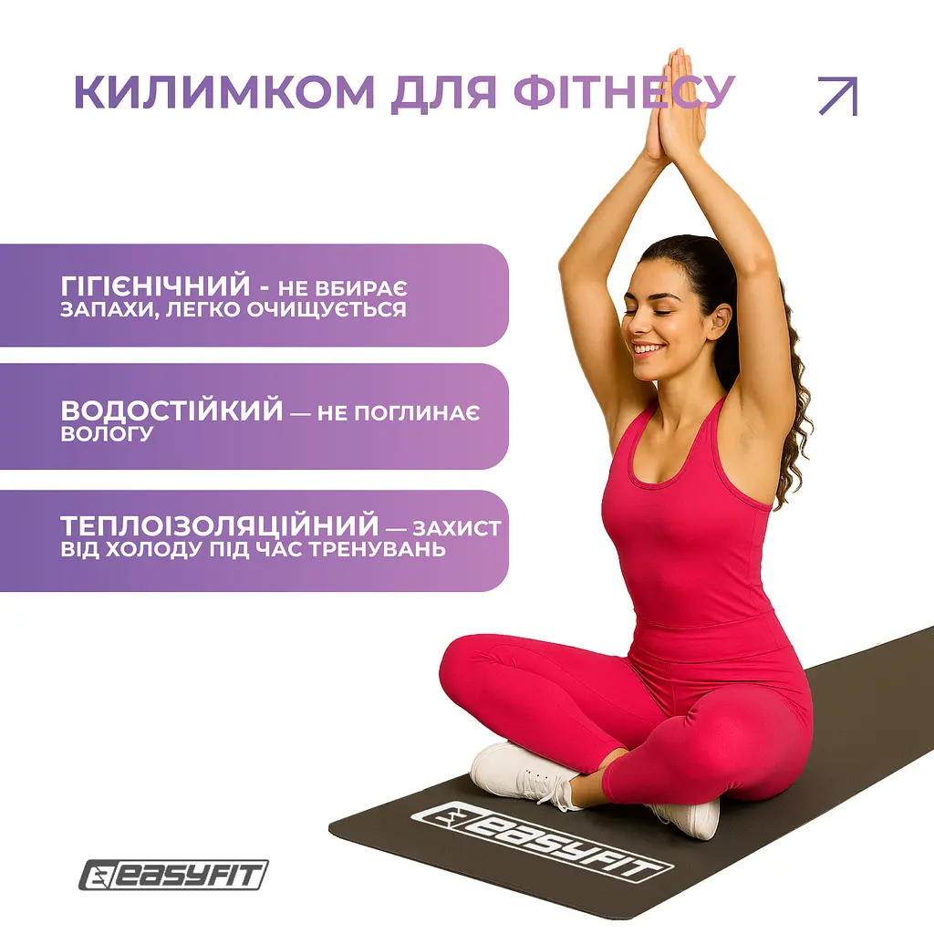 Коврик для фитнеса EasyFit EVA 3 мм (черный) - фото 6